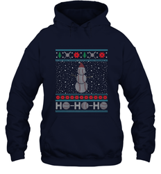 Christmas Baseball Snowman Ugly Christmas Xmas Hooded Sweatshirt