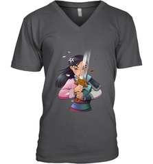 Disney Mulan Anime Half Girl Half Warrior Men's V-Neck Men's V-Neck - FordPhuMy