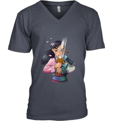 Disney Mulan Anime Half Girl Half Warrior Men's V-Neck Men's V-Neck - FordPhuMy