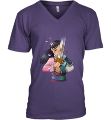 Disney Mulan Anime Half Girl Half Warrior Men's V-Neck Men's V-Neck - FordPhuMy