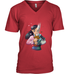 Disney Mulan Anime Half Girl Half Warrior Men's V-Neck Men's V-Neck - FordPhuMy