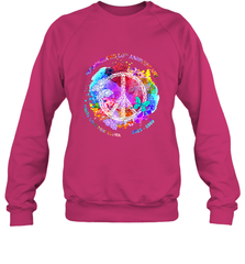 Woodstocks 50th Anniversary Peace Love tee Crewneck Sweatshirt Crewneck Sweatshirt - FordPhuMy