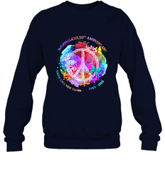 Woodstocks 50th Anniversary Peace Love tee Crewneck Sweatshirt