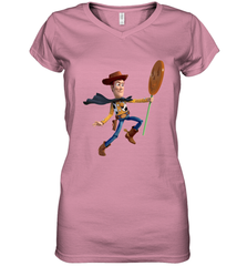 Disney PIXAR Toy Story Halloween Woody Women's V-Neck T-Shirt Women's V-Neck T-Shirt - FordPhuMy
