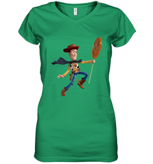 Disney PIXAR Toy Story Halloween Woody Women's V-Neck T-Shirt Women's V-Neck T-Shirt - FordPhuMy