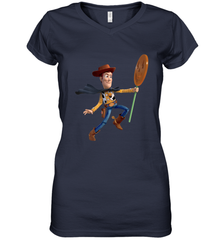 Disney PIXAR Toy Story Halloween Woody Women's V-Neck T-Shirt Women's V-Neck T-Shirt - FordPhuMy