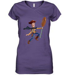 Disney PIXAR Toy Story Halloween Woody Women's V-Neck T-Shirt Women's V-Neck T-Shirt - FordPhuMy