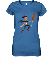 Disney PIXAR Toy Story Halloween Woody Women's V-Neck T-Shirt Women's V-Neck T-Shirt - FordPhuMy