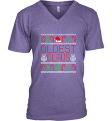 Oldest Claus Santa Hat Christmas Gift Matching Family Ugly Men's V-Neck Men's V-Neck - FordPhuMy