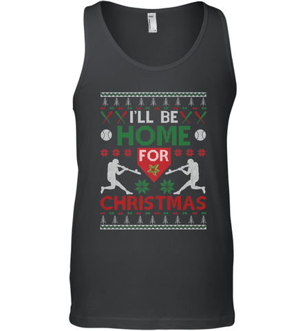 I'll Be Home for Christmas Baseball Gift For Men Women Kids Men's Tank Top Men's Tank Top / Black / XS Men's Tank Top - FordPhuMy