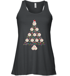 Baseball Balls Christmas Tree lights Xmas Gift Holiday Women's Racerback Tank