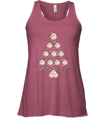 Baseball Balls Christmas Tree lights Xmas Gift Holiday Women's Racerback Tank Women's Racerback Tank - FordPhuMy
