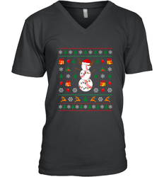 Christmas Baseball Snowman Reindeer In A Santa Hat Pajama Men's V-Neck
