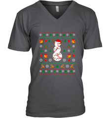 Christmas Baseball Snowman Reindeer In A Santa Hat Pajama Men's V-Neck Men's V-Neck - FordPhuMy
