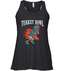 Cool Turkey Bowl _ Funny Thanksgiving Football Player Women's Racerback Tank