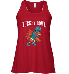 Cool Turkey Bowl _ Funny Thanksgiving Football Player Women's Racerback Tank