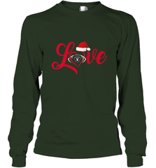 NFL Oakland Raiders Logo Christmas Santa Hat Love Heart Football Team Long Sleeve T-Shirt Long Sleeve T-Shirt - FordPhuMy