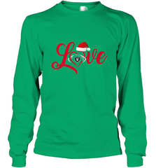 NFL Oakland Raiders Logo Christmas Santa Hat Love Heart Football Team Long Sleeve T-Shirt Long Sleeve T-Shirt - FordPhuMy