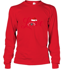 NFL Oakland Raiders Logo Christmas Santa Hat Love Heart Football Team Long Sleeve T-Shirt Long Sleeve T-Shirt - FordPhuMy
