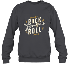 Peace Rock and Roll Love Music Guitar Retro Hippie Crewneck Sweatshirt Crewneck Sweatshirt - FordPhuMy