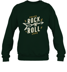 Peace Rock and Roll Love Music Guitar Retro Hippie Crewneck Sweatshirt Crewneck Sweatshirt - FordPhuMy