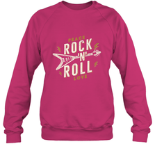 Peace Rock and Roll Love Music Guitar Retro Hippie Crewneck Sweatshirt Crewneck Sweatshirt - FordPhuMy