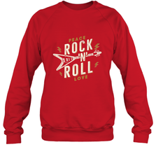 Peace Rock and Roll Love Music Guitar Retro Hippie Crewneck Sweatshirt Crewneck Sweatshirt - FordPhuMy