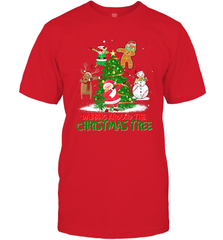 Dabbing Around Christmas Tree Baseball Snowman Santa Men's T-Shirt Men's T-Shirt - FordPhuMy