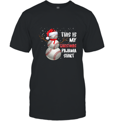 Baseball Snowman Christmas This is my Christmas Pajama Men's T-Shirt