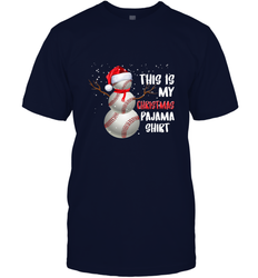 Baseball Snowman Christmas This is my Christmas Pajama Men's T-Shirt