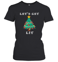Let's Get Lit Adult ChristmasToo Lit To Quit Women's T-Shirt