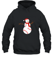 Snowman Baseball Christmas Hooded Sweatshirt Hooded Sweatshirt - FordPhuMy