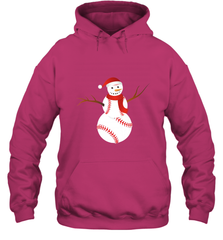 Snowman Baseball Christmas Hooded Sweatshirt Hooded Sweatshirt - FordPhuMy