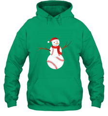Snowman Baseball Christmas Hooded Sweatshirt Hooded Sweatshirt - FordPhuMy