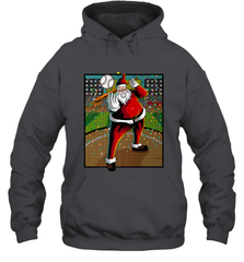 Baseball Santa Ugly Christmas Sports Graphic Print Design Hooded Sweatshirt Hooded Sweatshirt - FordPhuMy
