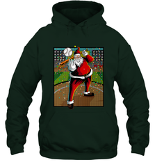 Baseball Santa Ugly Christmas Sports Graphic Print Design Hooded Sweatshirt Hooded Sweatshirt - FordPhuMy