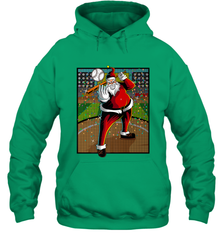 Baseball Santa Ugly Christmas Sports Graphic Print Design Hooded Sweatshirt Hooded Sweatshirt - FordPhuMy