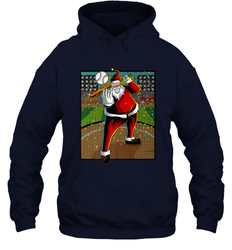 Baseball Santa Ugly Christmas Sports Graphic Print Design Hooded Sweatshirt
