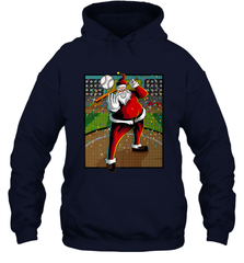Baseball Santa Ugly Christmas Sports Graphic Print Design Hooded Sweatshirt Hooded Sweatshirt - FordPhuMy