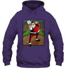Baseball Santa Ugly Christmas Sports Graphic Print Design Hooded Sweatshirt Hooded Sweatshirt - FordPhuMy