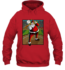 Baseball Santa Ugly Christmas Sports Graphic Print Design Hooded Sweatshirt Hooded Sweatshirt - FordPhuMy