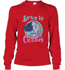 Disney Moana Born To Be In The Ocean Painted Long Sleeve T-Shirt Long Sleeve T-Shirt - FordPhuMy