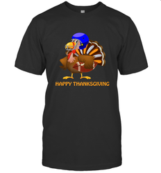 Cool Happy Thanksgiving Football Shirt Gobble Player Turkey Men's T-Shirt