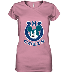 Nfl Colts Champion Mickey Mouse Team Women's V-Neck T-Shirt Women's V-Neck T-Shirt - FordPhuMy