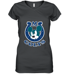 Nfl Colts Champion Mickey Mouse Team Women's V-Neck T-Shirt