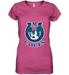 Nfl Colts Champion Mickey Mouse Team Women's V-Neck T-Shirt Women's V-Neck T-Shirt - FordPhuMy