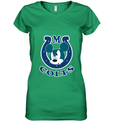 Nfl Colts Champion Mickey Mouse Team Women's V-Neck T-Shirt Women's V-Neck T-Shirt - FordPhuMy