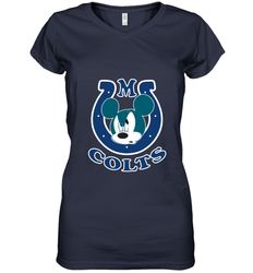 Nfl Colts Champion Mickey Mouse Team Women's V-Neck T-Shirt