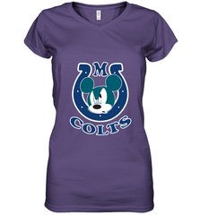 Nfl Colts Champion Mickey Mouse Team Women's V-Neck T-Shirt Women's V-Neck T-Shirt - FordPhuMy