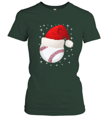 Christmas Stars baseball Ball Santa Hat Funny Sport Xmas Women's T-Shirt Women's T-Shirt - FordPhuMy